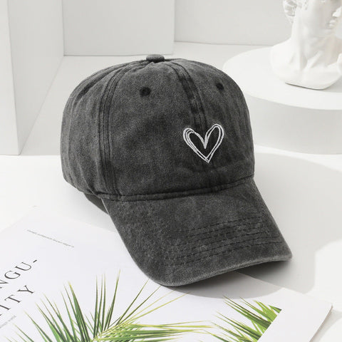 heart embroidery Hard Top Cap