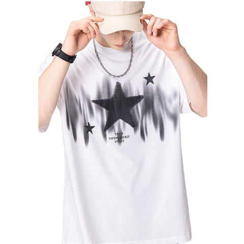 RS Star Gradient Digital Printing Retro Street T-Shirt