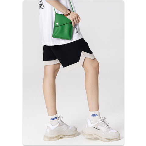 RS Paneled woven color-block shorts