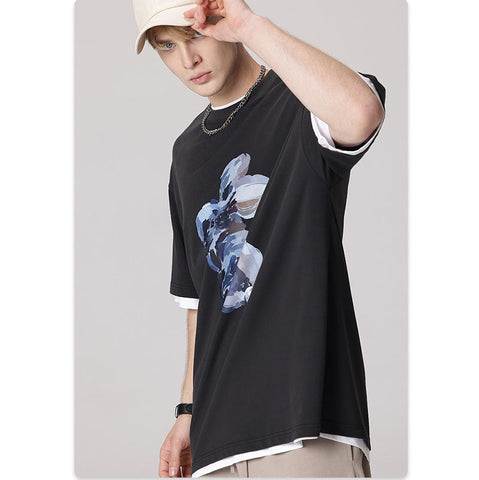 RS oil painting bunny printing trendy brand T-Shirts