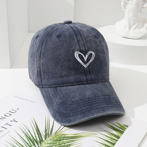 heart embroidery Hard Top Cap